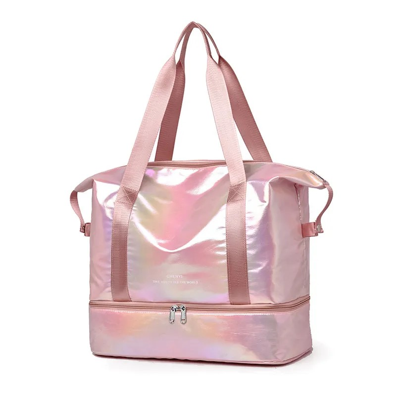 Pink translucent gym duffel bag · BG-MS-2105333175