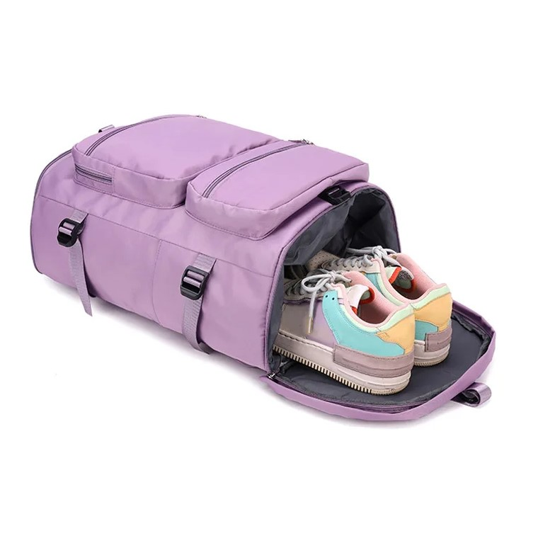 Purple sports bag with shoe section · BG-MS-2109334425
