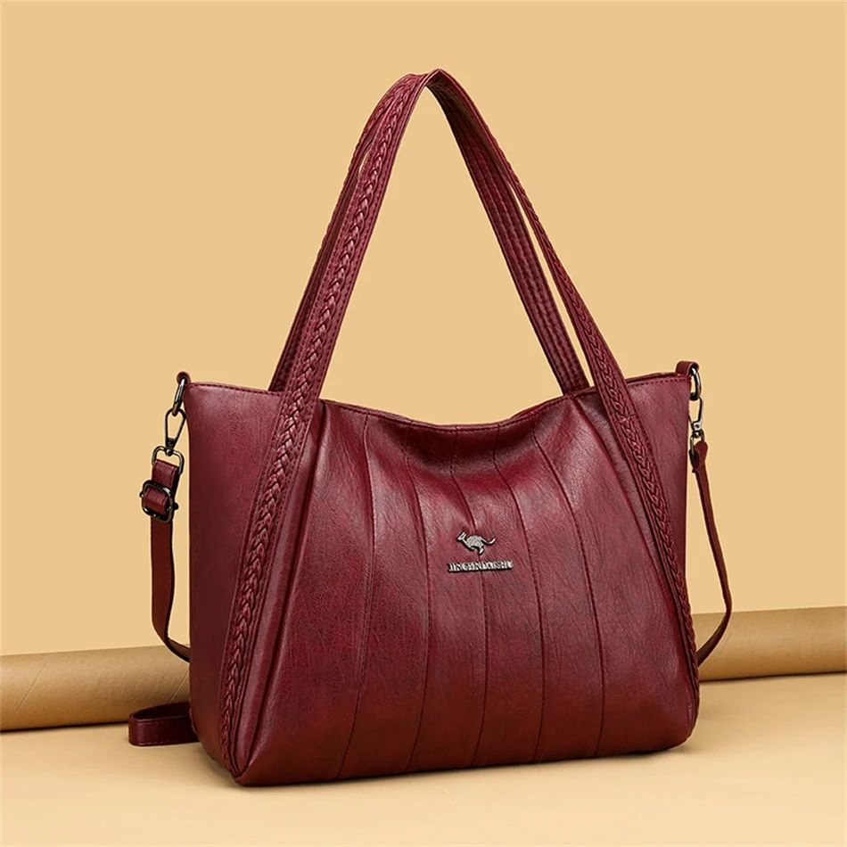 Burgundy soft-texture shoulder bag · BG-MS-2115492815