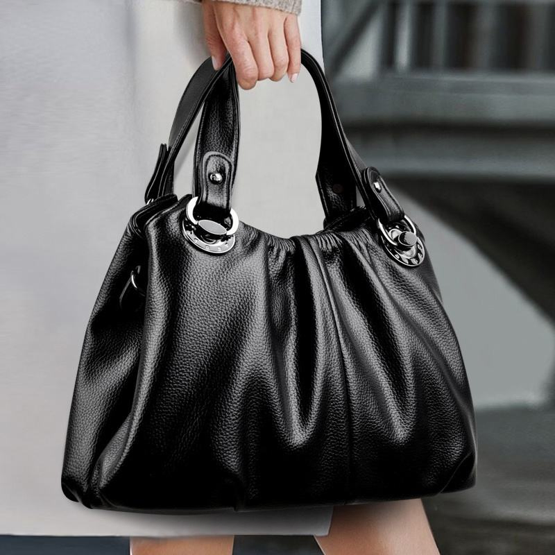 Black soft double-handle handbag · BG-MS-2116682395