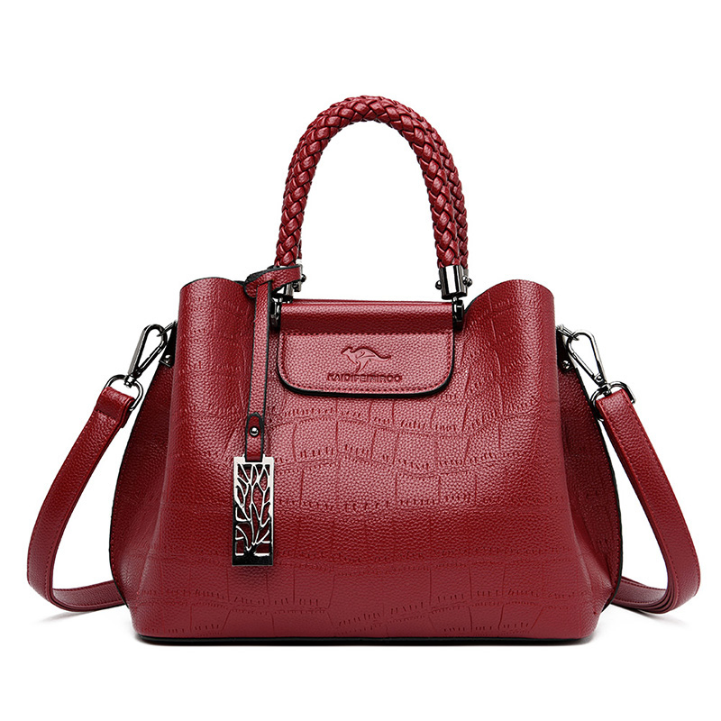 Burgundy compact top-handle handbag · BG-MS-2117500455