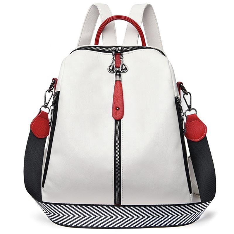 White backpack with red trim · BG-MS-2117890385