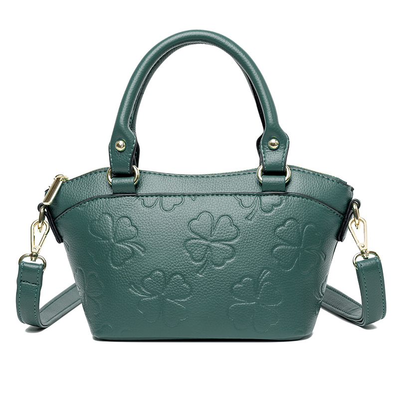 Green printed top-handle handbag · BG-MS-2118418475