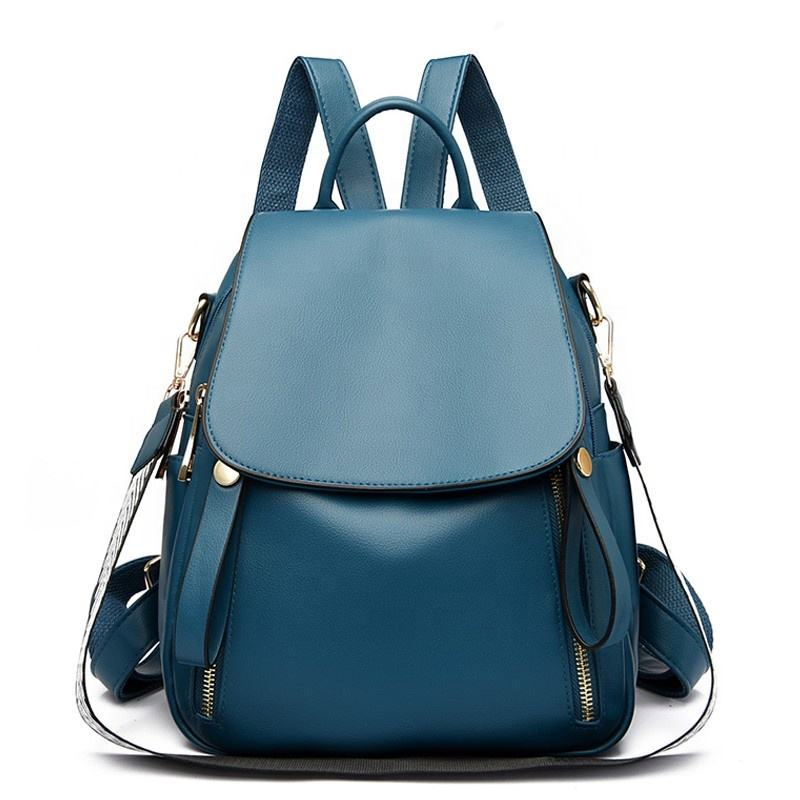 Blue flap women's backpack · BG-MS-2119014045
