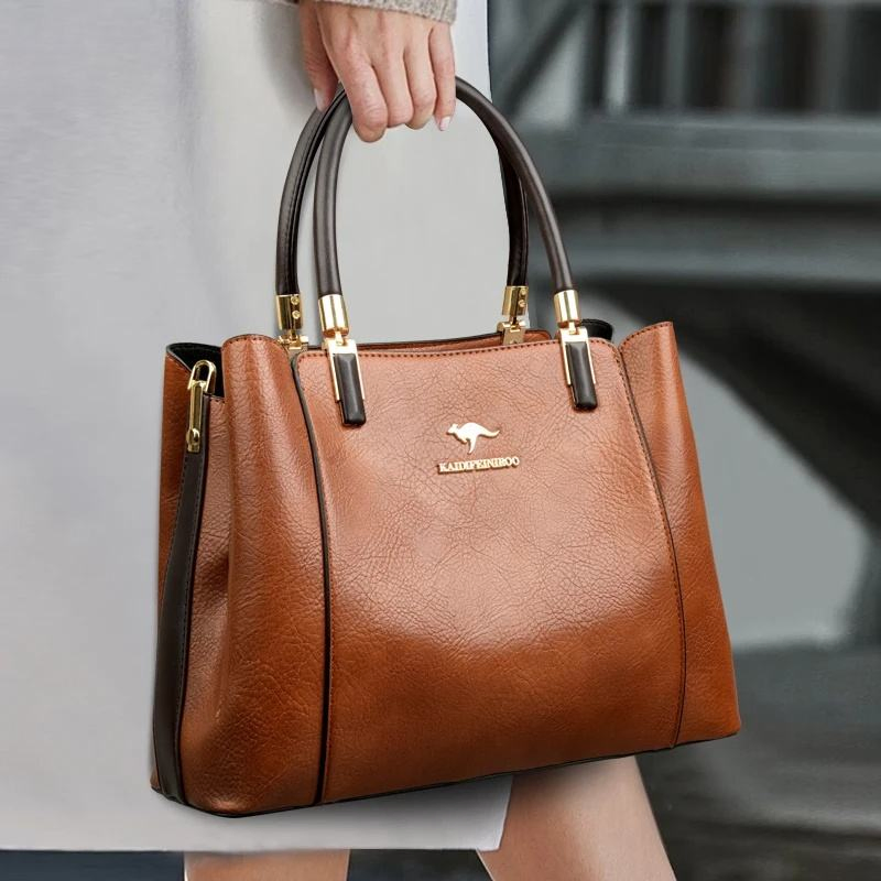 Brown structured business handbag · BG-MS-2120766825