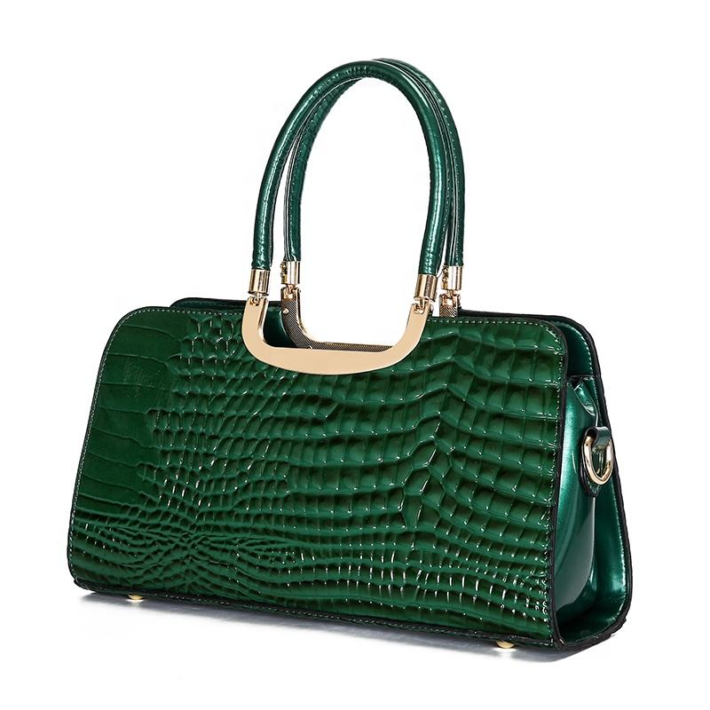 Emerald crocodile-texture handbag · BG-MS-2121150805
