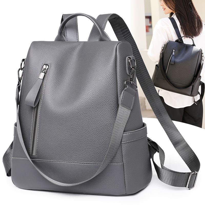Grey convertible shoulder backpack · BG-MS-2122531825
