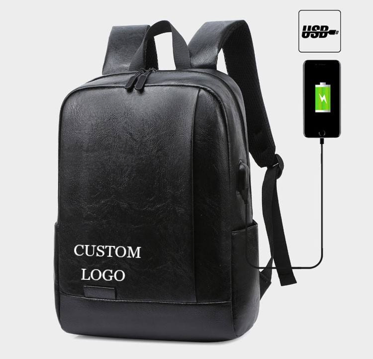 Black side-zip laptop backpack · BG-MS-2123217345