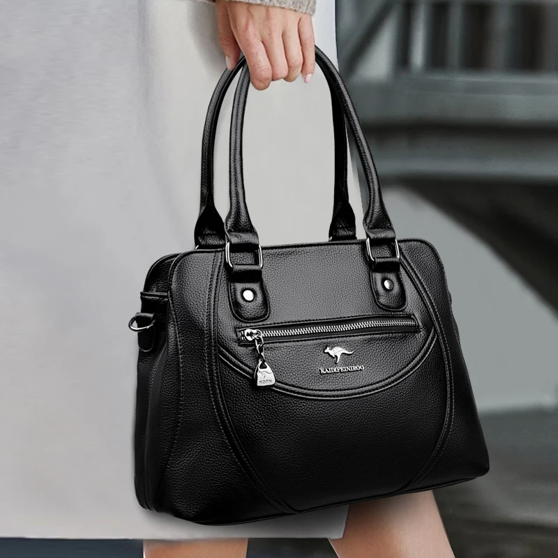 Black soft-texture handbag · BG-MS-2128351225