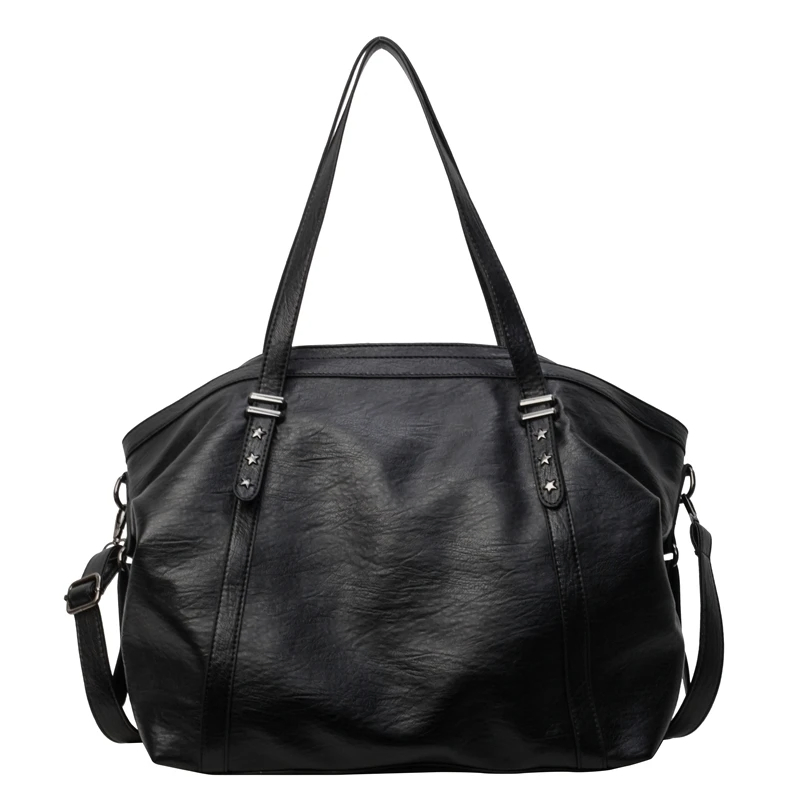 Black slouchy shoulder handbag · BG-MS-2131022025