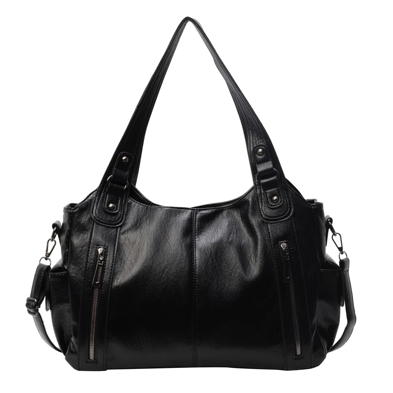 Black side-pocket curved shoulder bag · BG-MS-2131055385