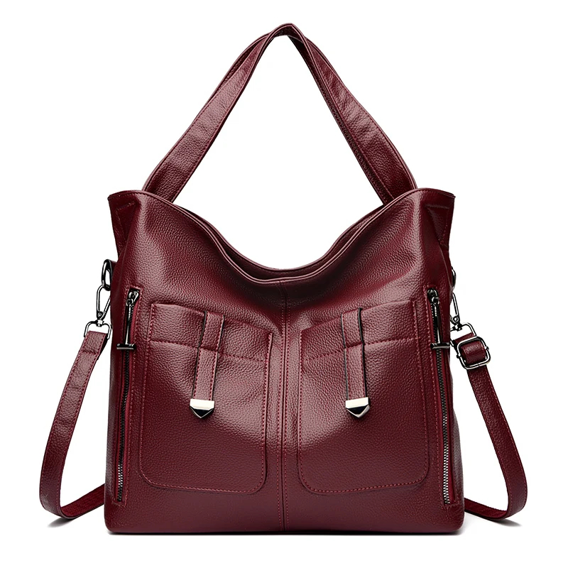 Burgundy gathered tote handbag · BG-MS-2133239185