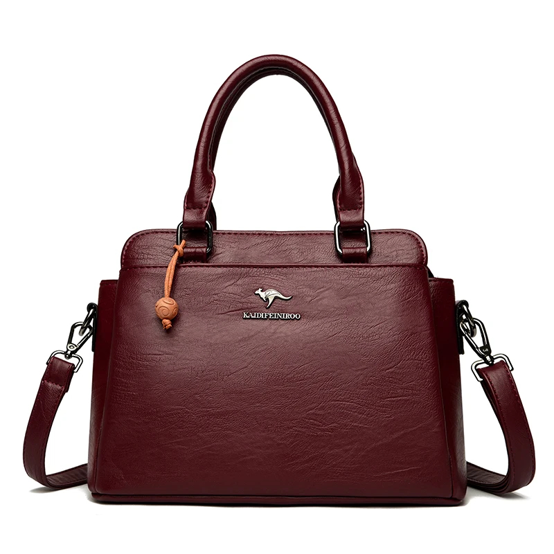 Burgundy trapezoid satchel bag · BG-MS-2134277065