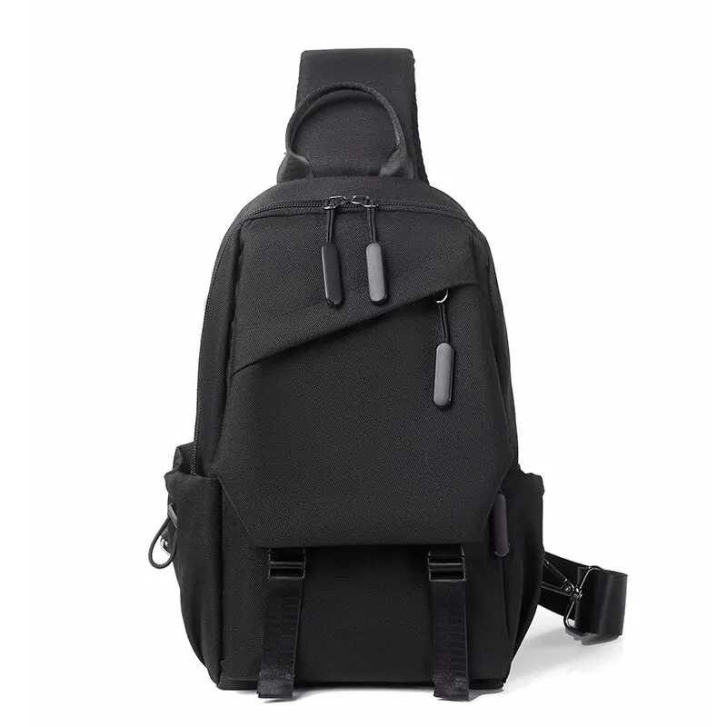 Black vertical pocket sling bag · BG-MS-2134896315