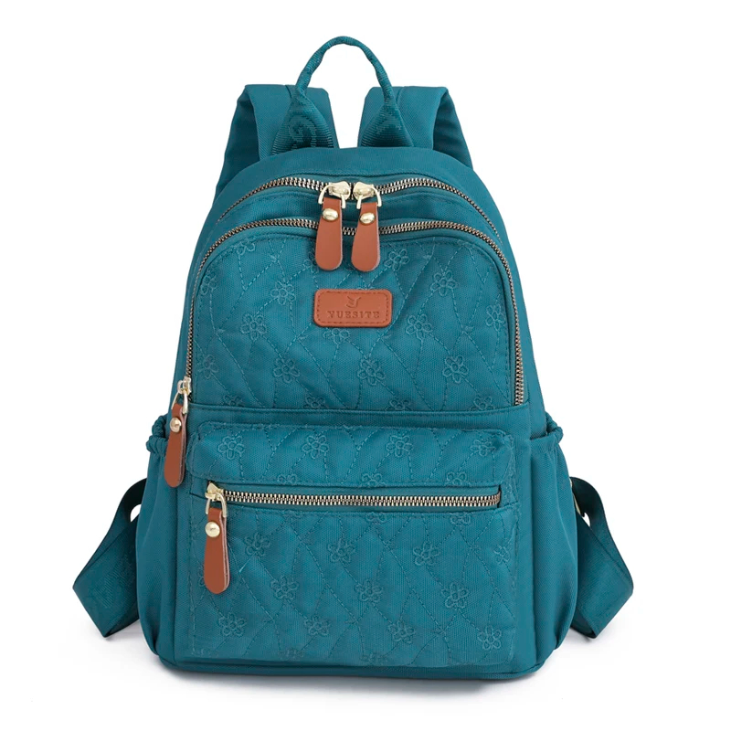 Teal double-front-pocket backpack · BG-MS-2138529455