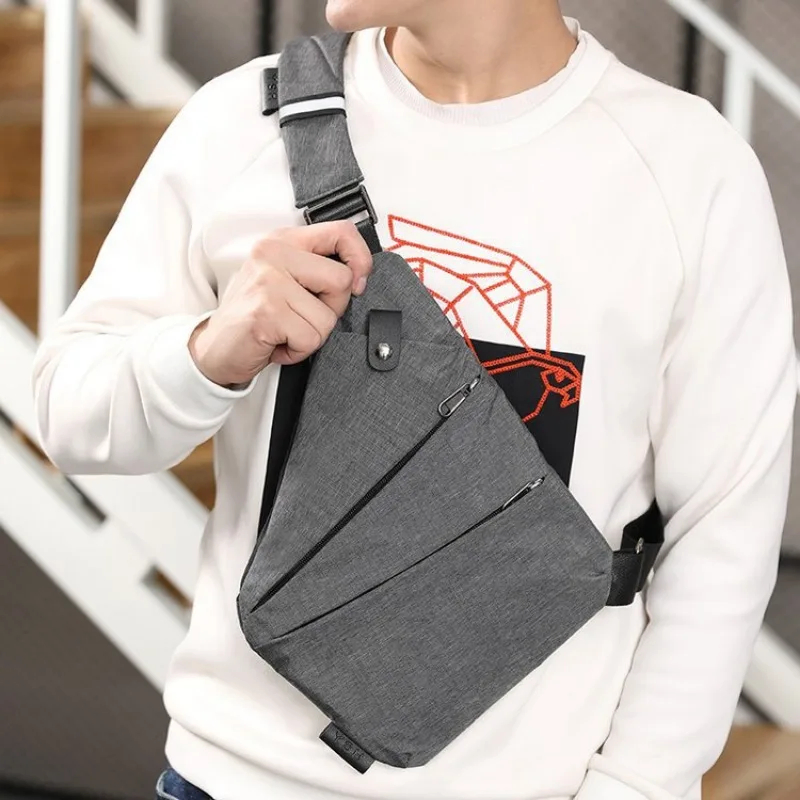 Charcoal triangular sling chest bag · BG-MS-2140856865