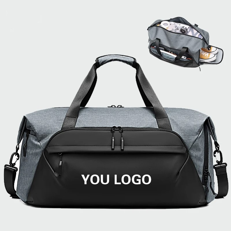 Two-tone charcoal gym duffel bag · BG-MS-2143137185
