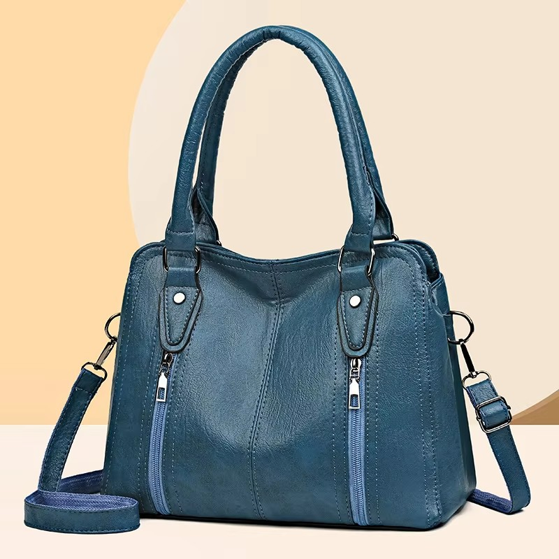 Teal double-front-pocket tote bag · BG-MS-2152136325