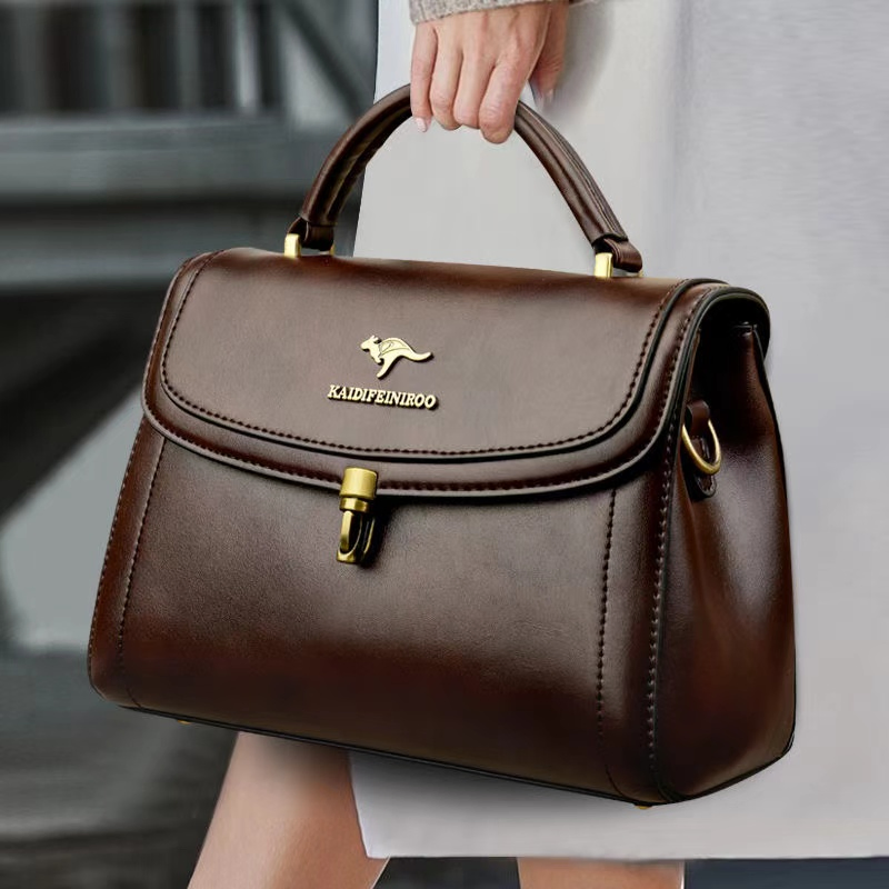 Dark-brown flap satchel handbag · BG-MS-2153029455