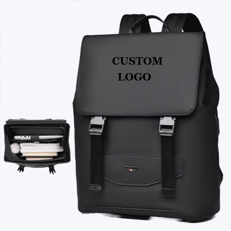 Black roll-top laptop backpack · BG-MS-2153425415