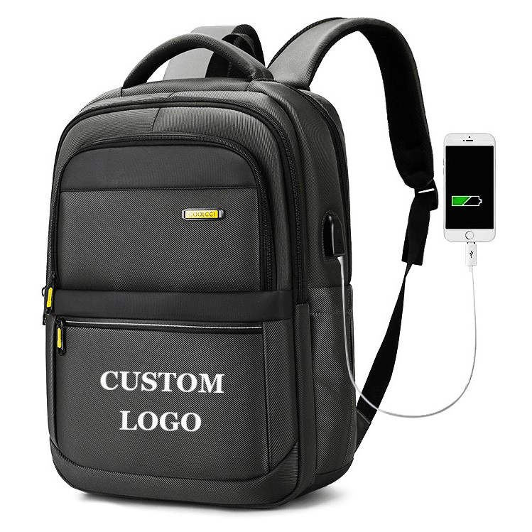 Black multi-section laptop backpack · BG-MS-2163847025