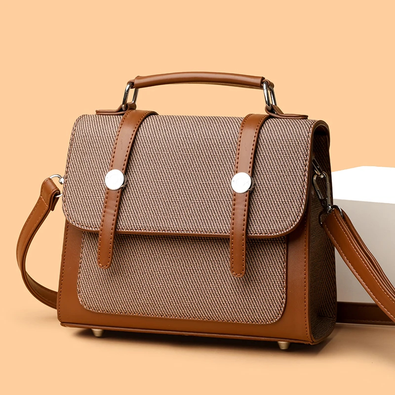 Brown compact flap crossbody satchel · BG-MS-2166024765
