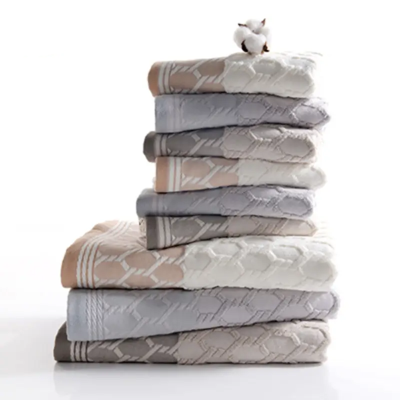 Yarn-dyed jacquard towel set · GY-002