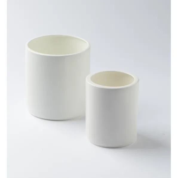 Cylindrical white porcelain pen holder · TS-019