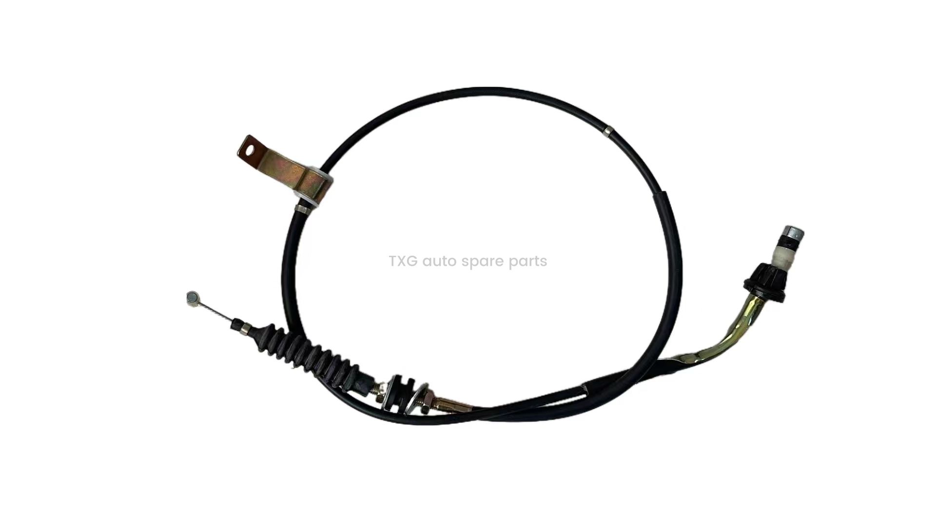 Brake cable with bent end tube and mounting bracket · QP-058