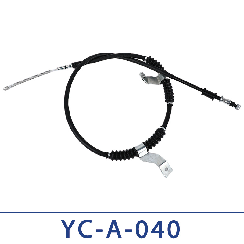 Control cable with corrugated boots and twin brackets YC-A-040 · QP-098