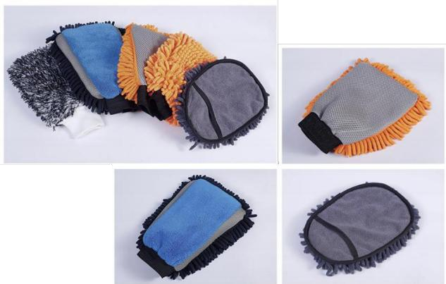 Chenille wash mitt with composite reverse · GY-096