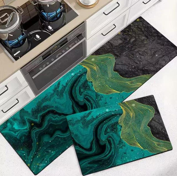 Velvet kitchen floor mat with contoured outline · GY-057