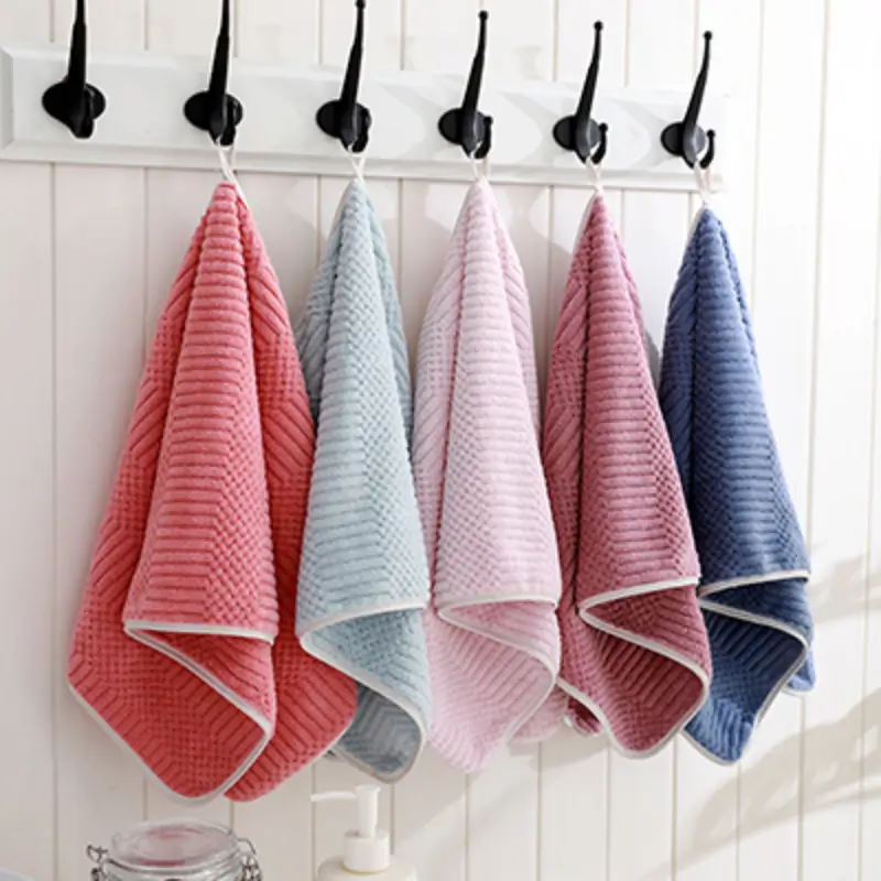 Bound microfiber towel with corrugated pile · GY-052