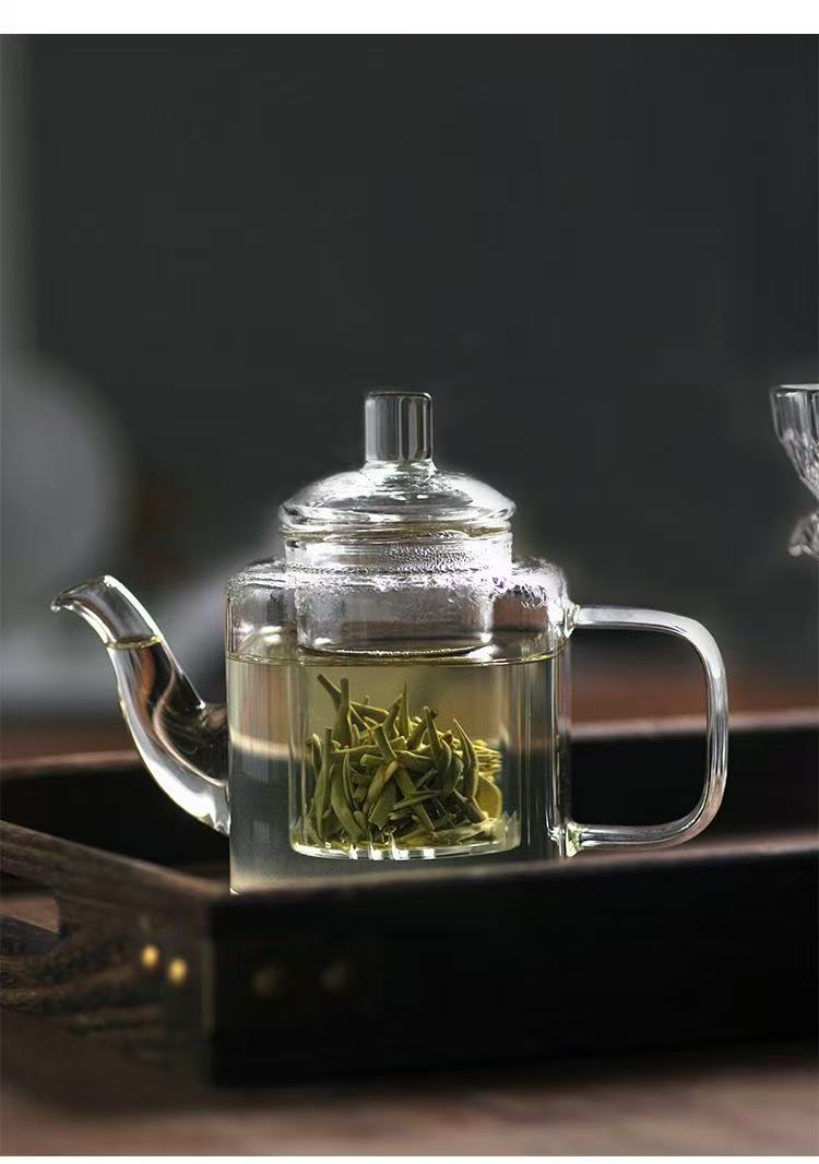 Cylindrical all-glass infuser teapot · HJ-073