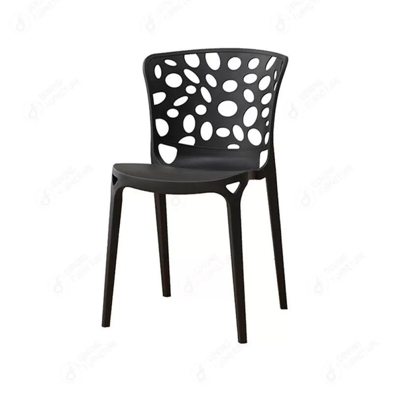 Plastic dining chair with leaf-shaped back openings DC-N34 · XH-075