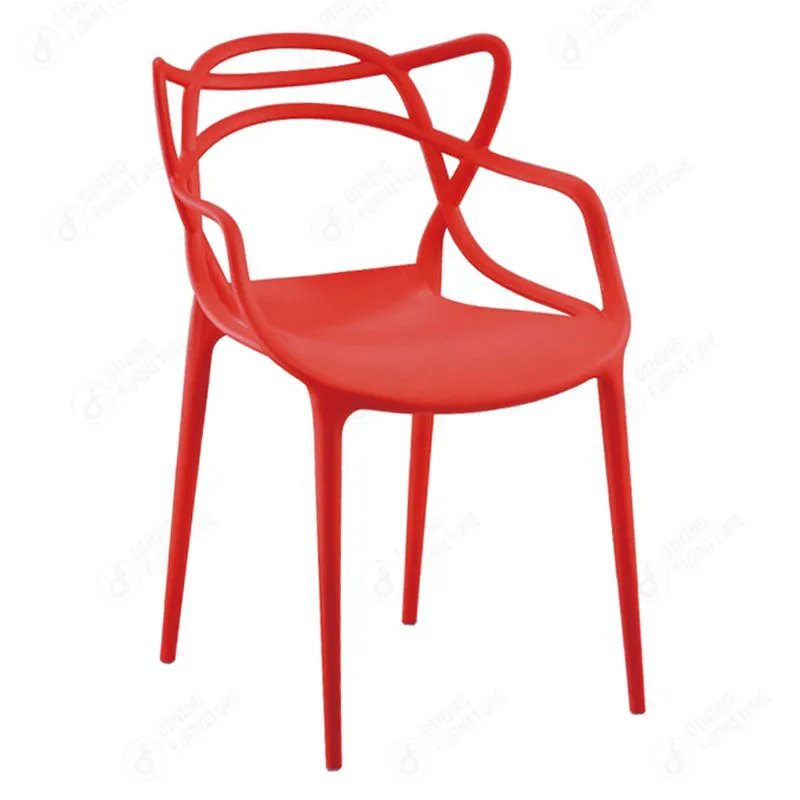 One-piece plastic armchair with interlaced open back DC-N01 · XH-052