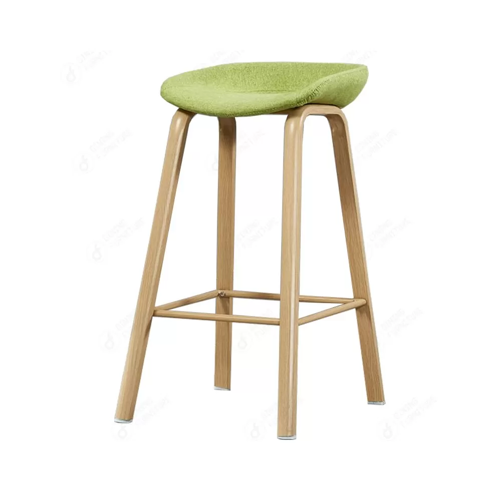 Padded saddle-seat high stool with wooden legs DB-F08 · XH-093
