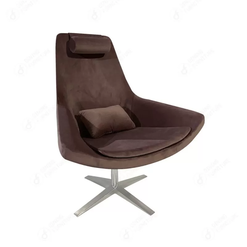 Straight-back lounge chair with head pad and star base DS-19 · XH-081