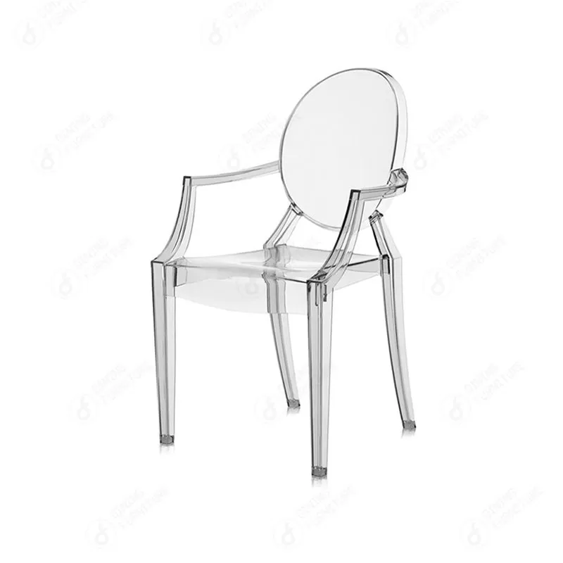 Transparent oval-back armchair DC-N41P · XH-071