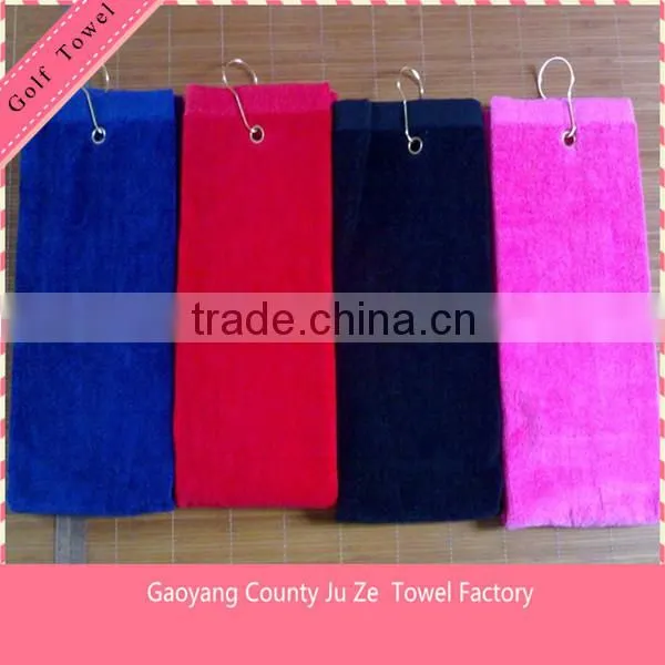 Golf towel with metal eyelet and hook · GY-071