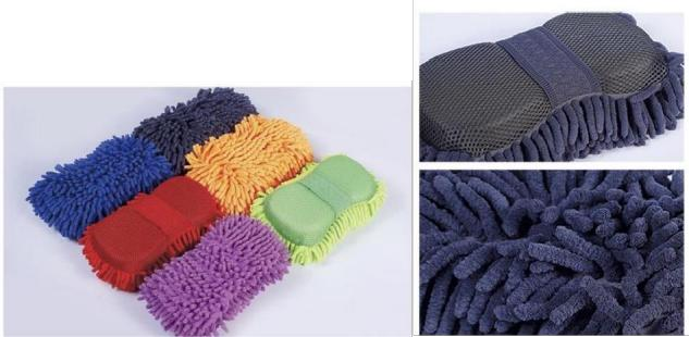 Chenille sponge with hand strap · GY-095