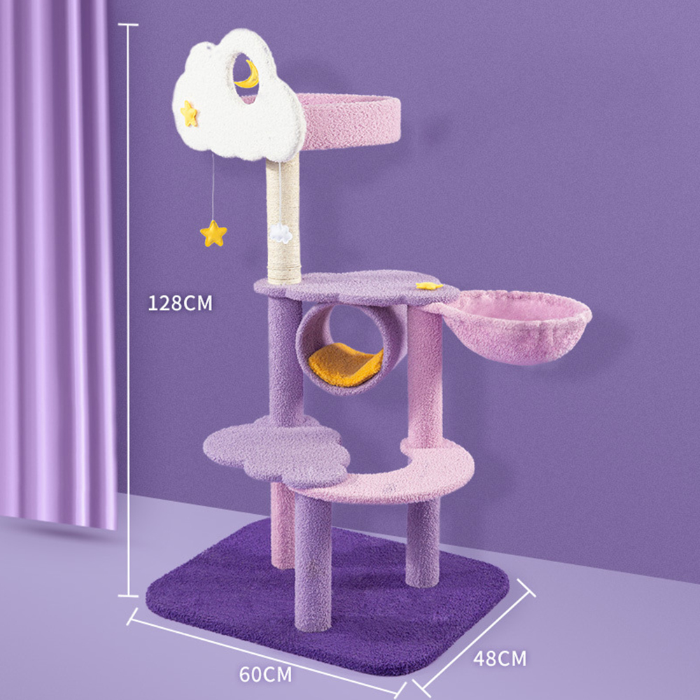 Cloud-panel cat tower with multiple perches · NH-101