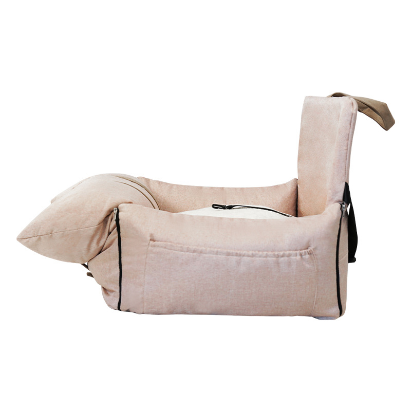 Long narrow pet seat with fold-over front pillow · NH-033