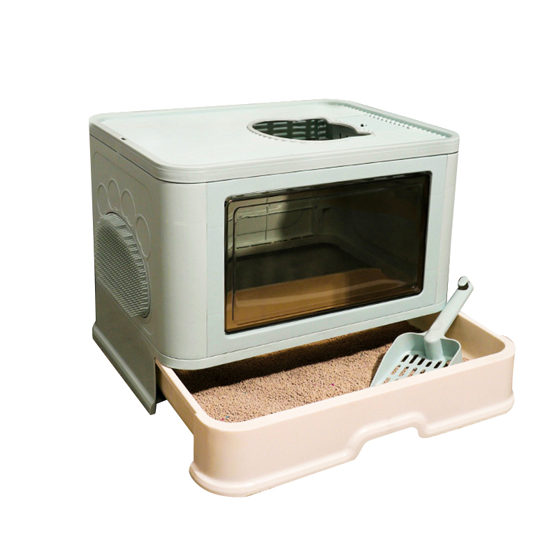 Enclosed litter box with drawer tray · NH-048