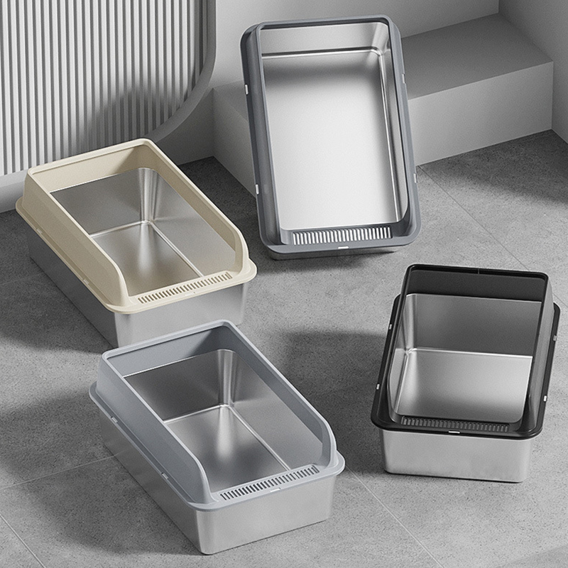 Metal litter tray with removable rim · NH-047