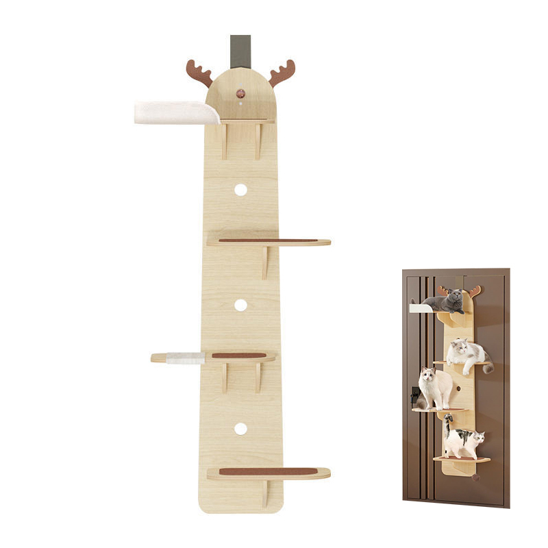 Narrow door-hung panel cat steps · NH-089