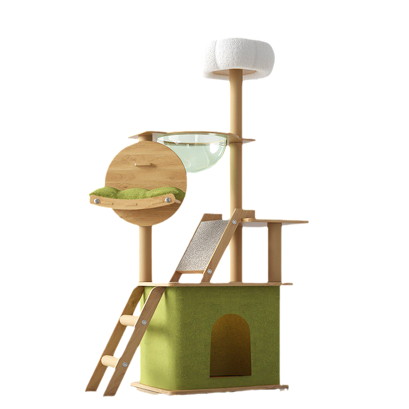 Cat tower with oval shell cave and lower box cave · NH-088