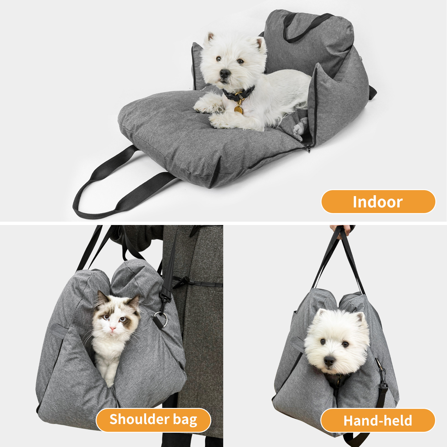 Pet carrier that opens into a padded mat · NH-031