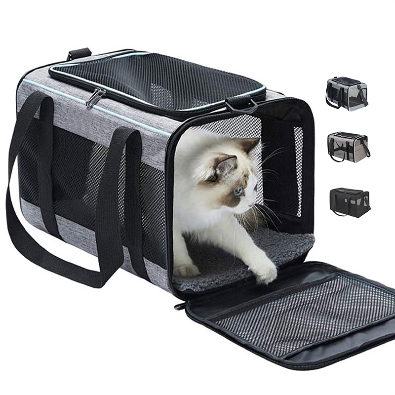 Rectangular mesh-window pet duffel · NH-051