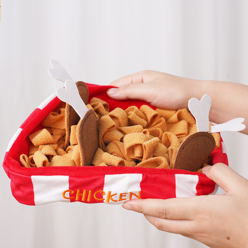 Bucket-shaped ruffle foraging toy · NH-013